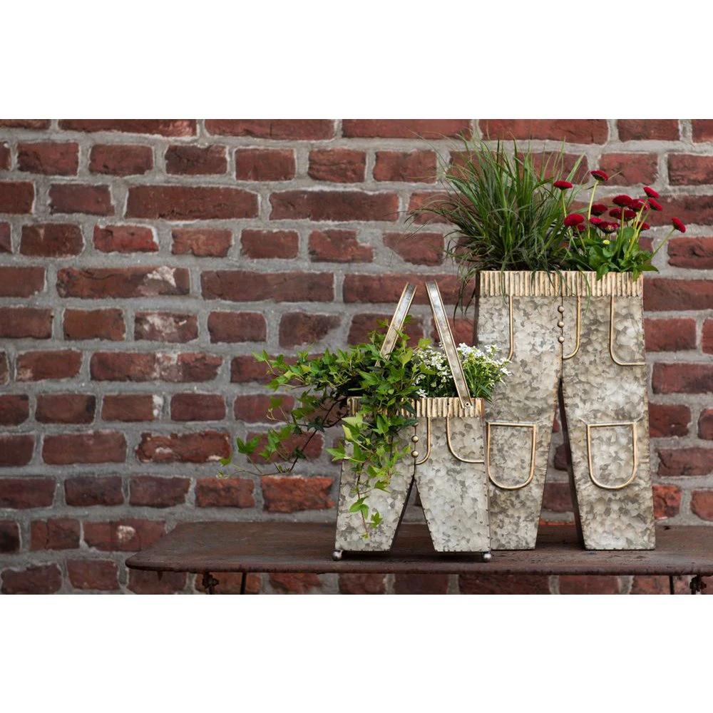 Pflanzenhalter 28x15x30/50 cm graues Eisen von Clayre & Eef.