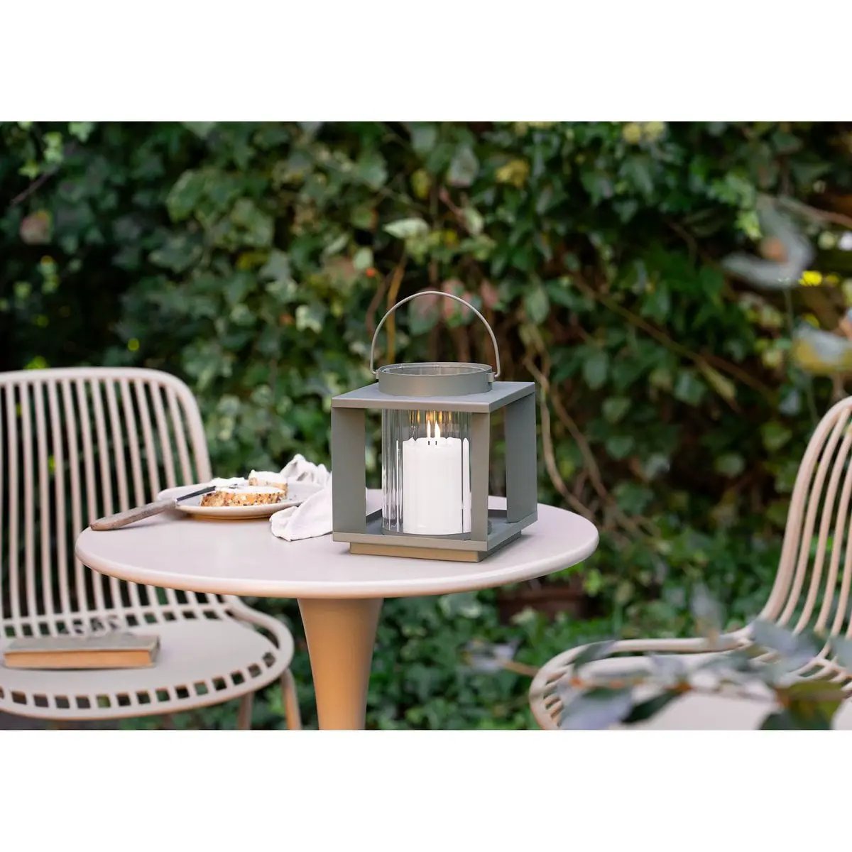 Lohals Lantern, glass/metal, green, 18x18x20,5 cm by EMIRELLE