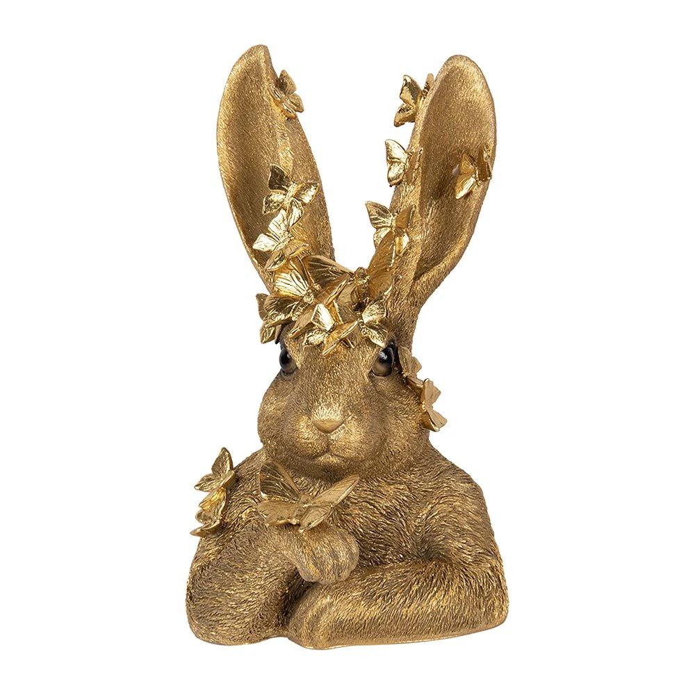 Decoration image rabbit 21x20x34 cm gold -colored plastic by Clayre & Eef.
