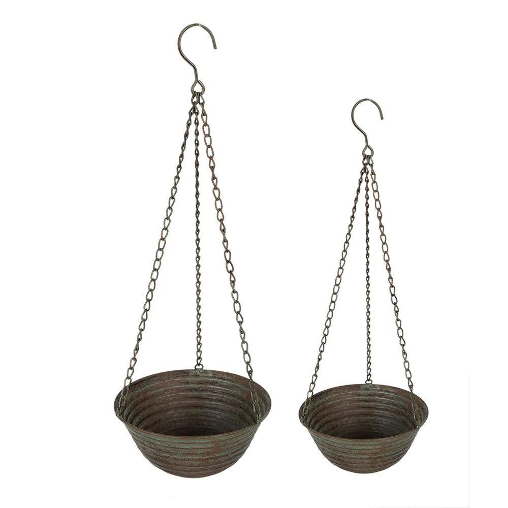 Hangende planthouder (2) Ø 25x12/62 / Ø 19x9/53 cm by Clayre & Eef.