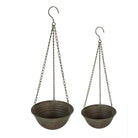 Hangende planthouder (2) Ø 25x12/62 / Ø 19x9/53 cm by Clayre & Eef.