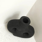 Vase Black Small Decorative Vase Hand Cast from Clay for Dried or Fresh Flowers LEMBAH by Soeji