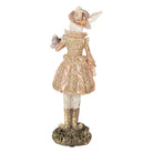 Dekorationsbild Hase 26 cm beige goldfarbenes Kunststoff von Clayre & Eef.