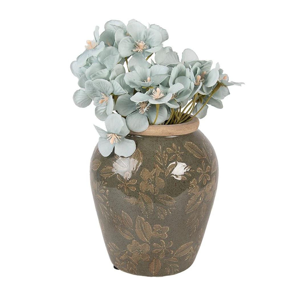 Vase Ø 13x15 cm Green Ceramic by Clayre & Eef.