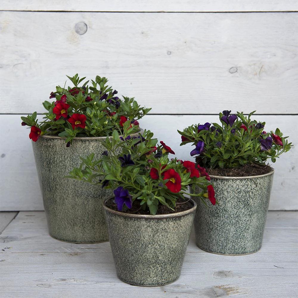 Decoration flower pot Ø 17x16 cm by Clayre & Eef.