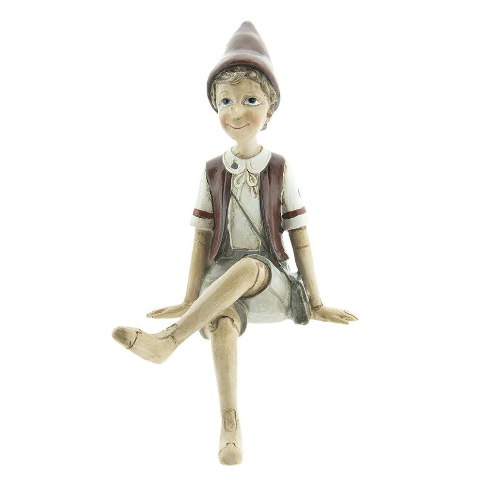 Image Pinocchio 23 cm Beige red plastic home accessories by Clayre & Eef.