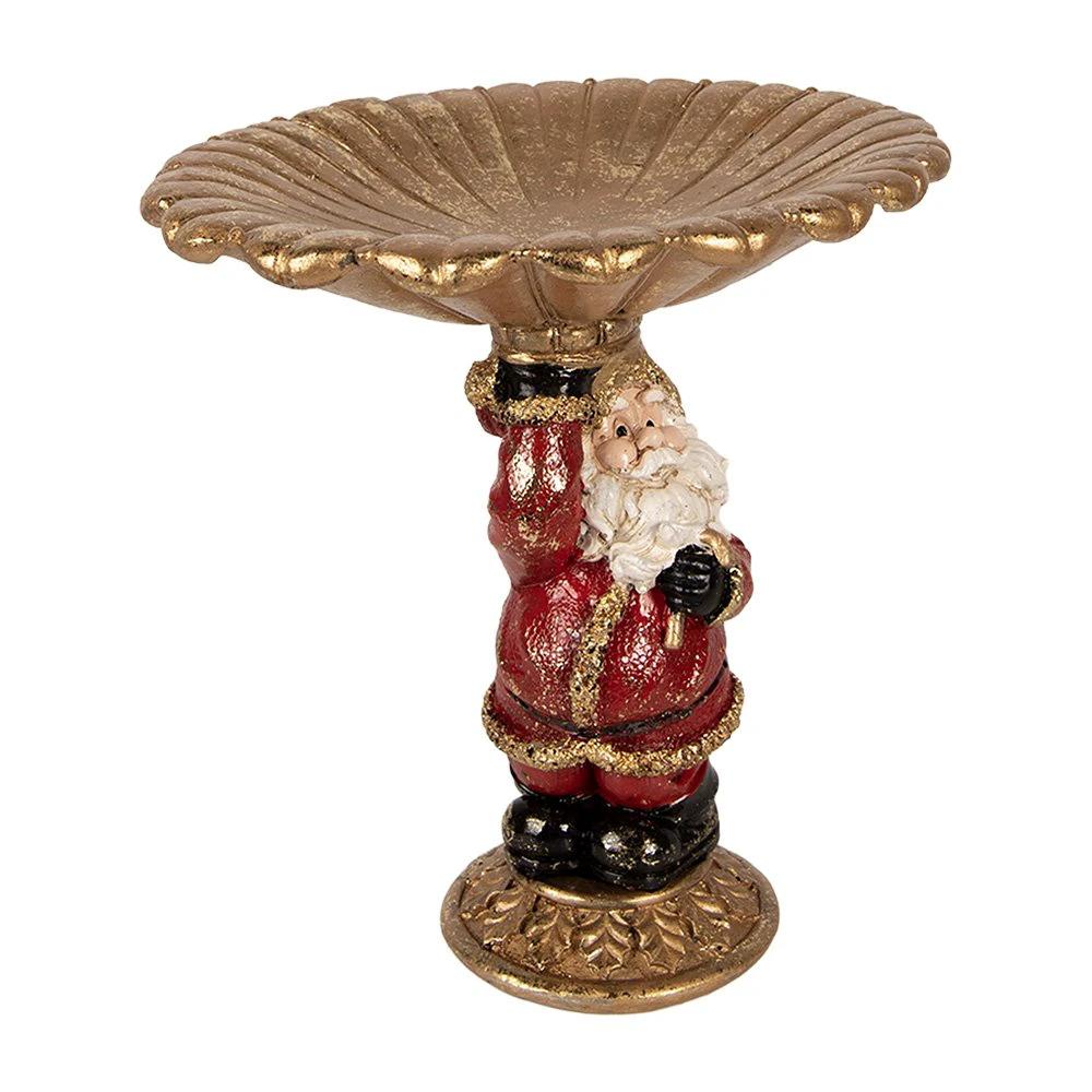 Christmas decoration Santa Claus statue 24x19x24 cm Gold-colored plastic by Clayre & Eef.