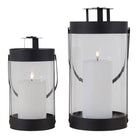 Bondi Lanterns - Black, Steel/Glass - Set of 2 by EMIRELLE