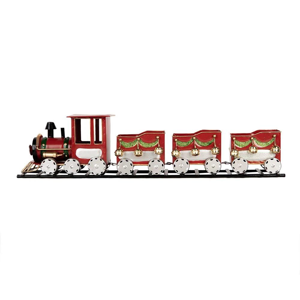 Decoration image train 58x12x14 cm red metal by Clayre & Eef.