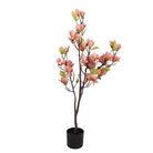 Artificial plant Magnolia 20x15x120 cm Orange Plastic by Clayre & Eef.