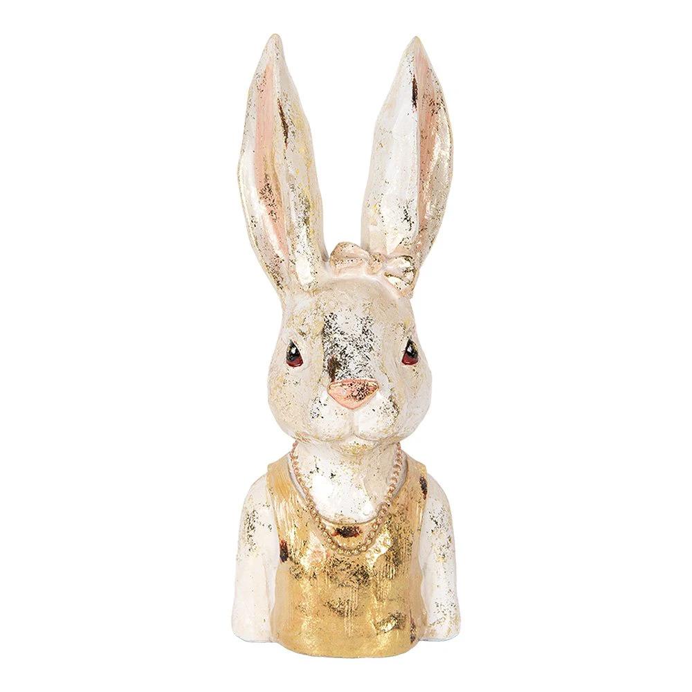Decoration image rabbit 29 cm white plastic by Clayre & Eef.