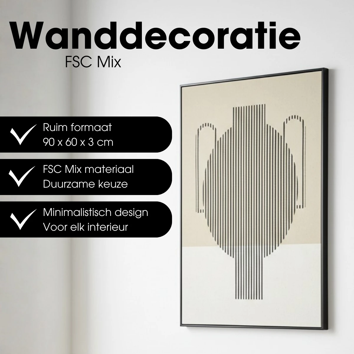 Wall decoration Black by Mica Decorations