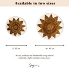 Round Boho Wall Basket – Woven Wall Decor– Decorative Bowl – Woven Wall Plate with Embroidered Star Pattern ADARI (2 sizes, Ø30/40 cm) by Soeji