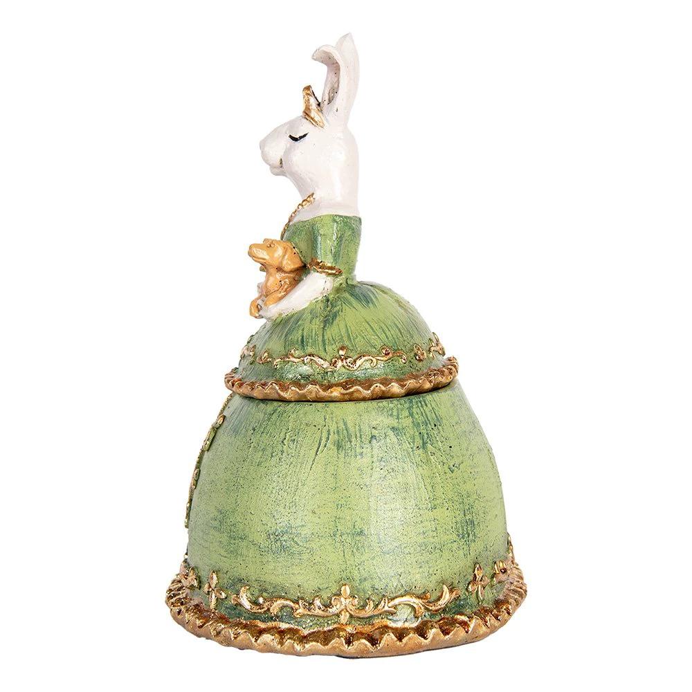 Jewelry box beige green, plastic 18x15x24 cm by Clayre & Eef.