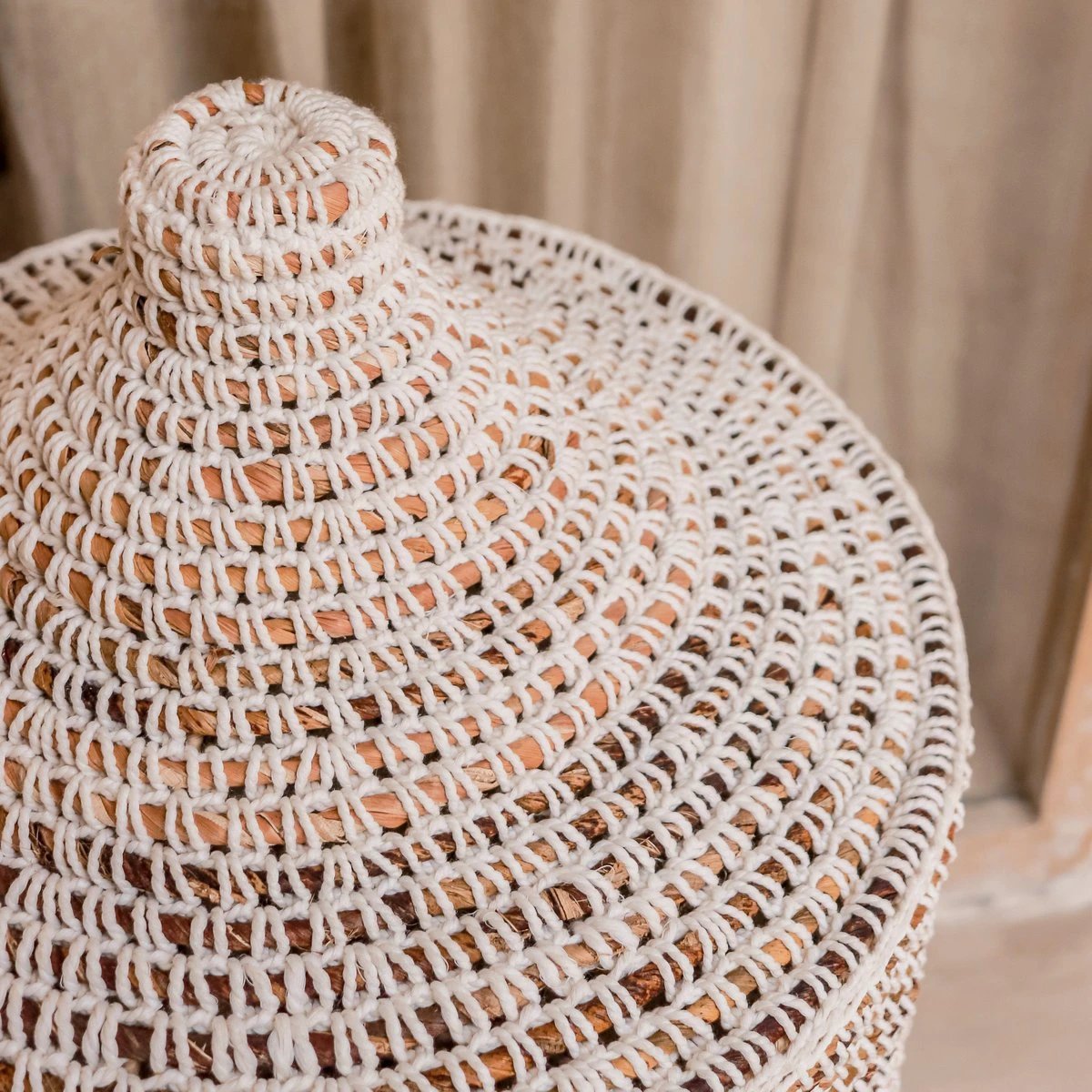 Laundry Basket with Lid KAJA made from Banana Fibre by Soeji