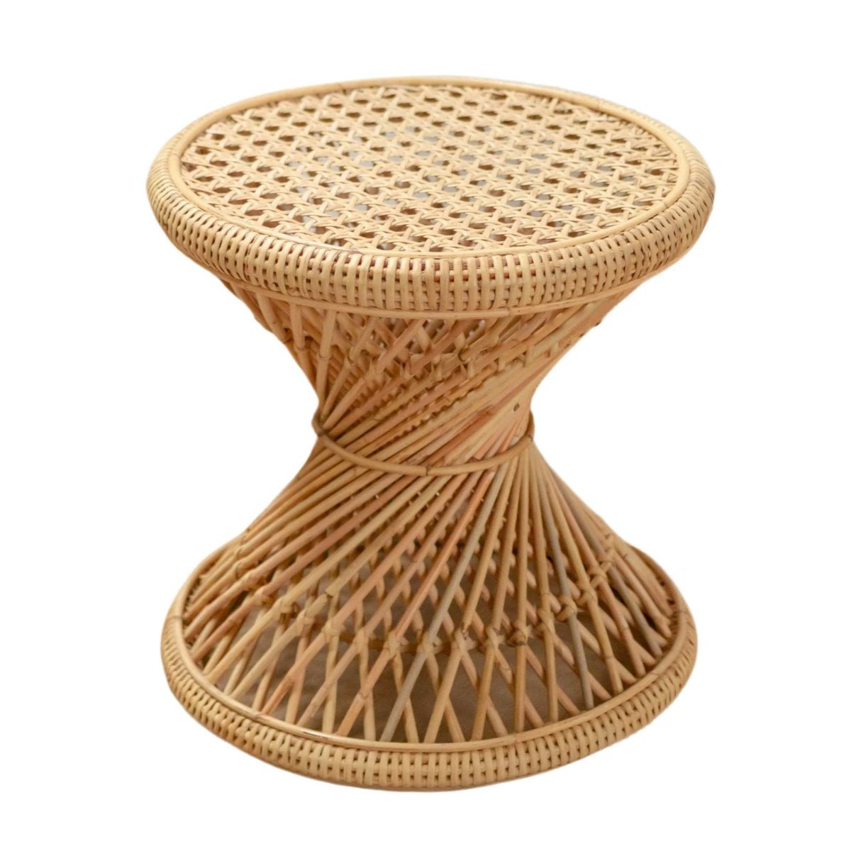 Rattan Side Table | Coffee Table | Round Couch Table LUHU Ø45 cm Beige by Soeji