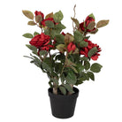 Artificial plant Rose 20x20x55 cm Red Plastic by Clayre & Eef.