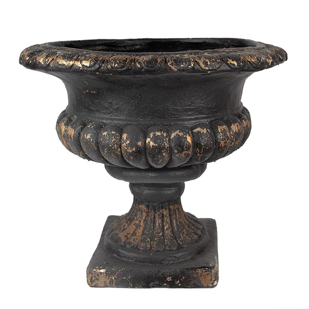 Flowerpot Ø 52x47 cm Black Ceramic Flowerpot Indoor by Clayre & Eef.