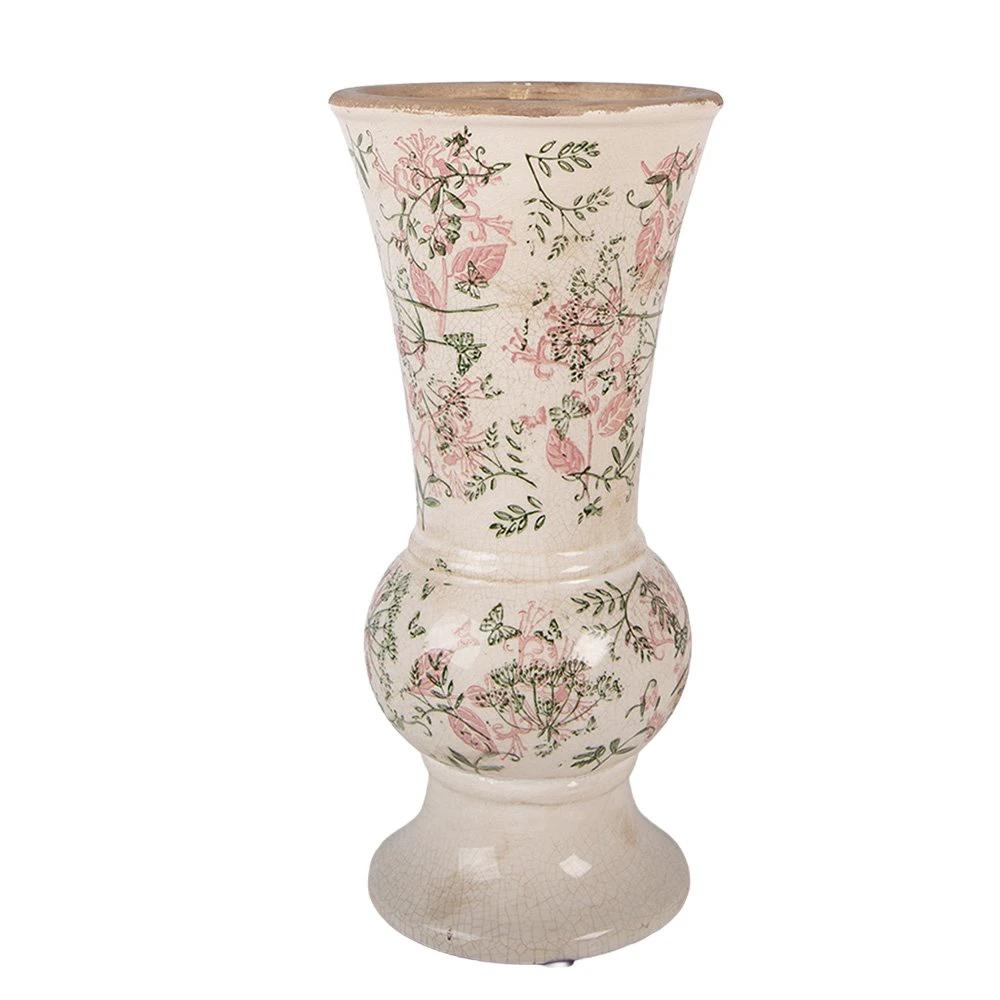 Vase Ø 15x32 cm Beige Ceramic by Clayre & Eef.