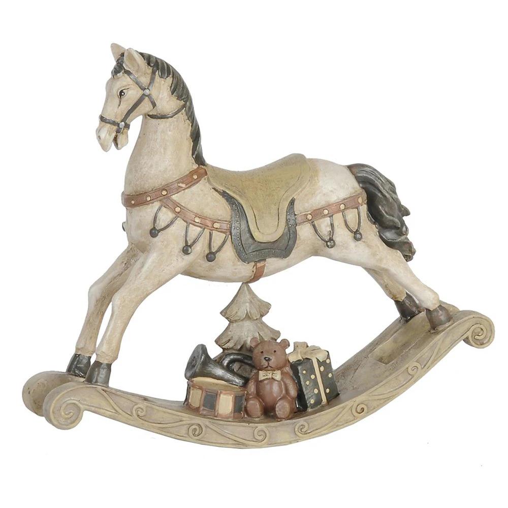Image horse 22x5x19 cm White Polyresin Christmas decoration by Clayre & Eef.