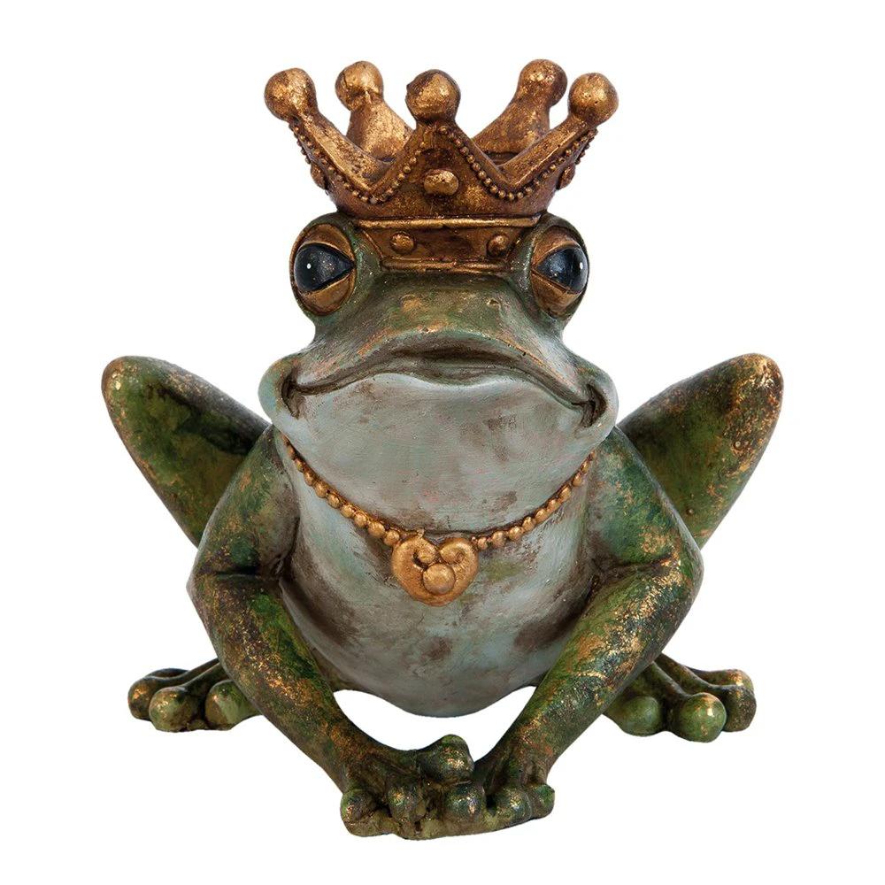 Candlestick 14x14x13 cm green polyresin candle stand by Clayre & Eef.