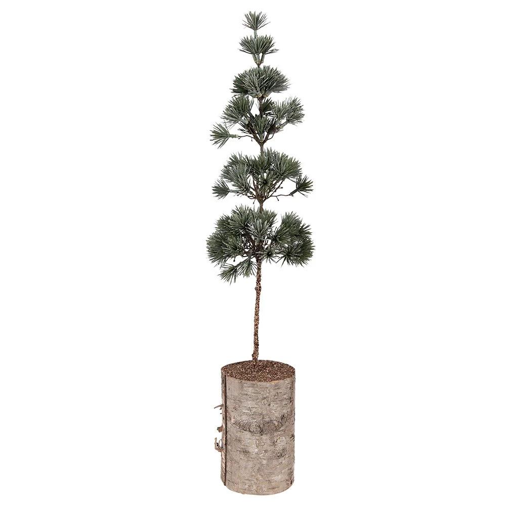 Mini Artificial Christmas Tree 14x14x60 cm Green Wood by Clayre & Eef.