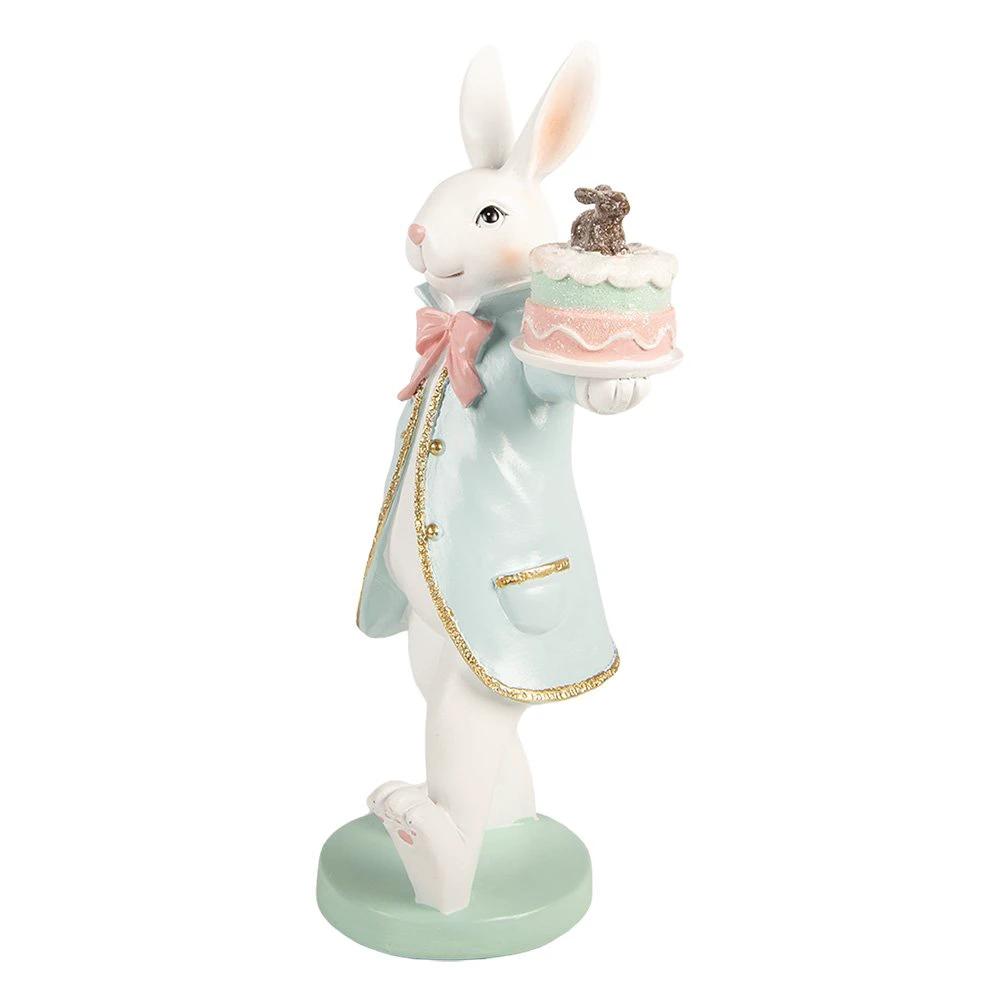 Decoration Statue Rabbit 13x11x28 cm White Plastic by Clayre & Eef.