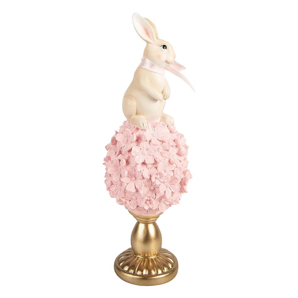 Decoration Statue Rabbit Ø 11x32 cm Beige Plastic by Clayre & Eef.