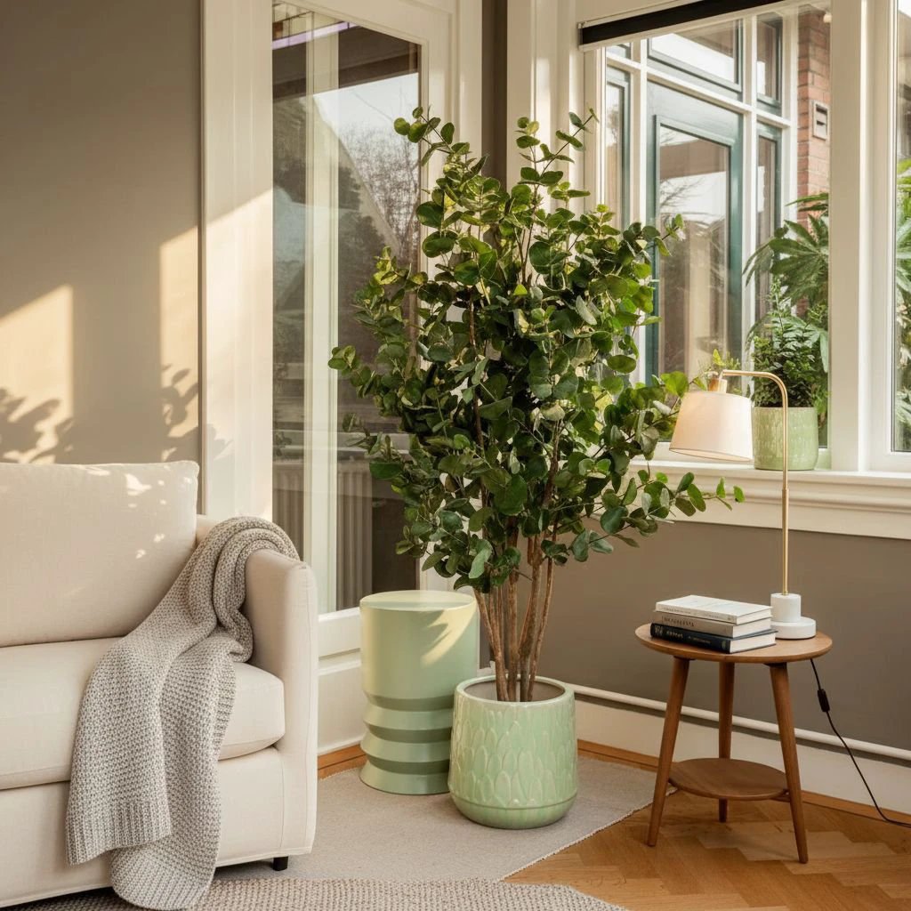 Artificial plant Eucalyptus tree Green by Mica Decorations