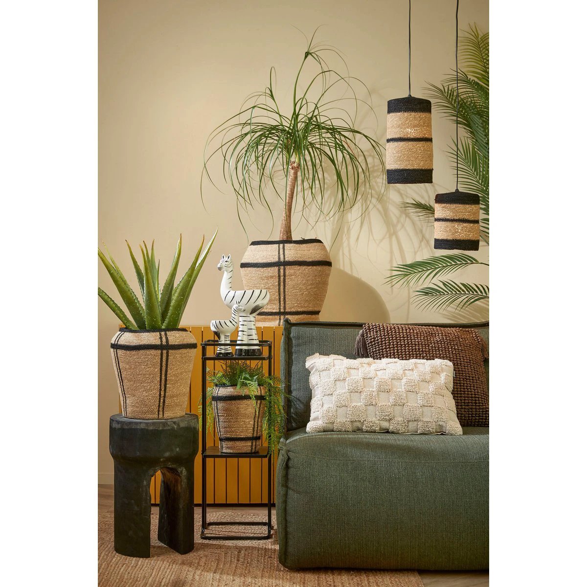 Storage basket set Light brown by Mica Decorations