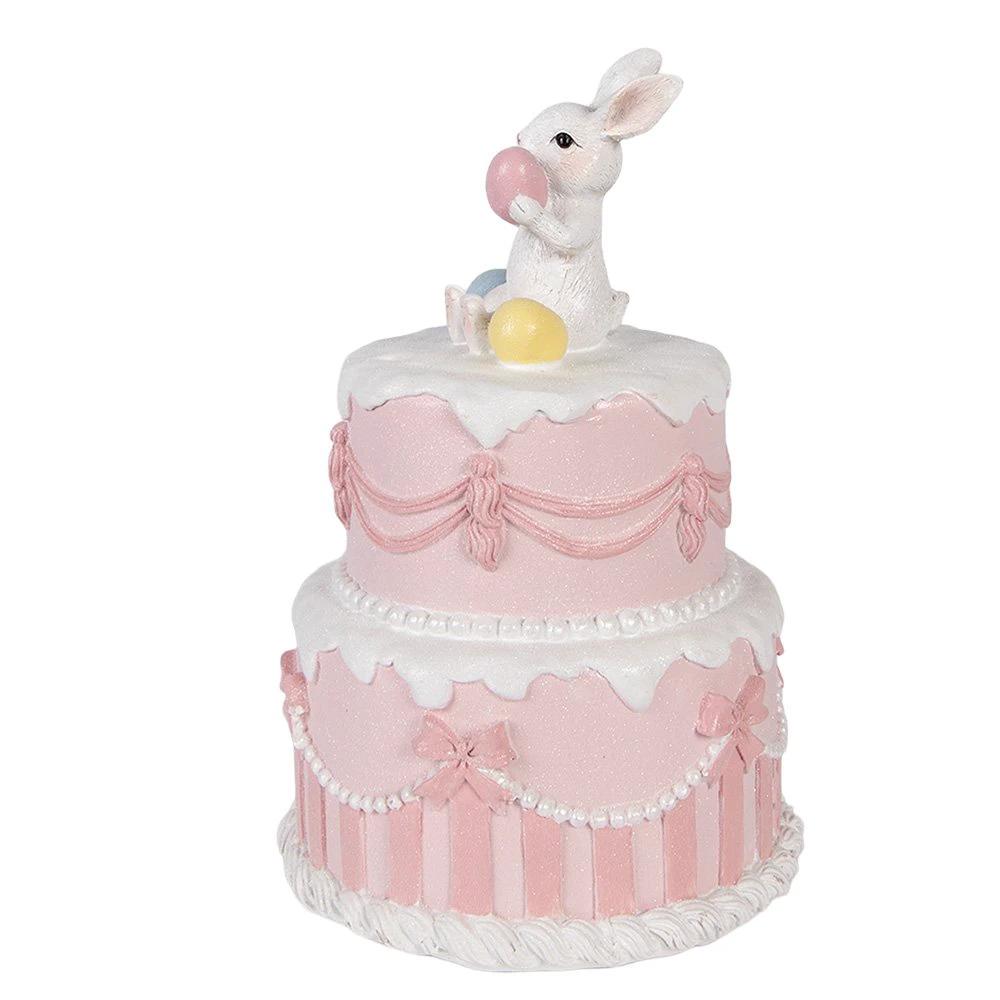 Decoration Image Cake Ø 18x28 cm White Plastic by Clayre & Eef.