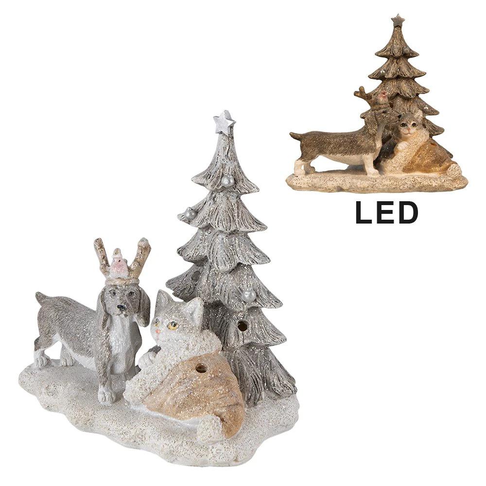 Decoration dog and cat LED 16x10x15 cm by Clayre & Eef.