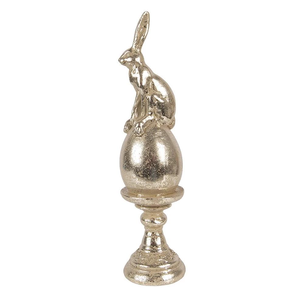 Decoration Statue Rabbit Ø 6x26 cm Gold-colored plastic by Clayre & Eef.
