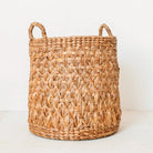 Round Woven Laundry Basket – Boho Plant Basket – Laundry Hamper Brown – Large Basket Made of Water Hyacinth RAJA (3 sizes Ø 35/40/50 cm) by Soeji