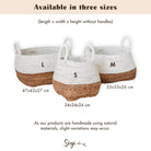 Woven Storage Basket White – Boho Decorative Basket – Square Laundry Basket – Shelf Basket Made of Banana Fibre MAJALENGKA white (3 sizes) by Soeji