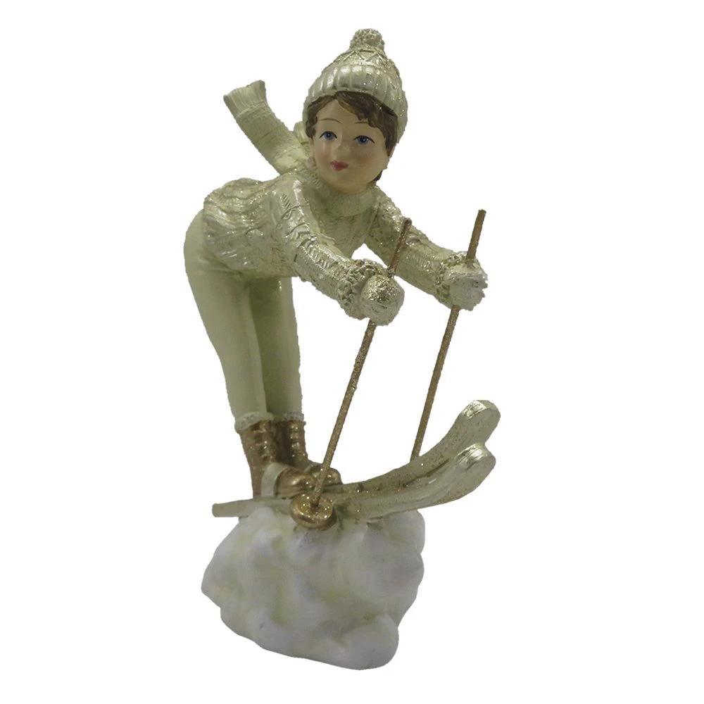 Decoration child on skis 14x6x19 cm by Clayre & Eef.