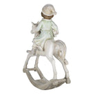 Dekorationsfigur Kind auf Schaukelpferd 19x8x26 cm von Clayre & Eef.