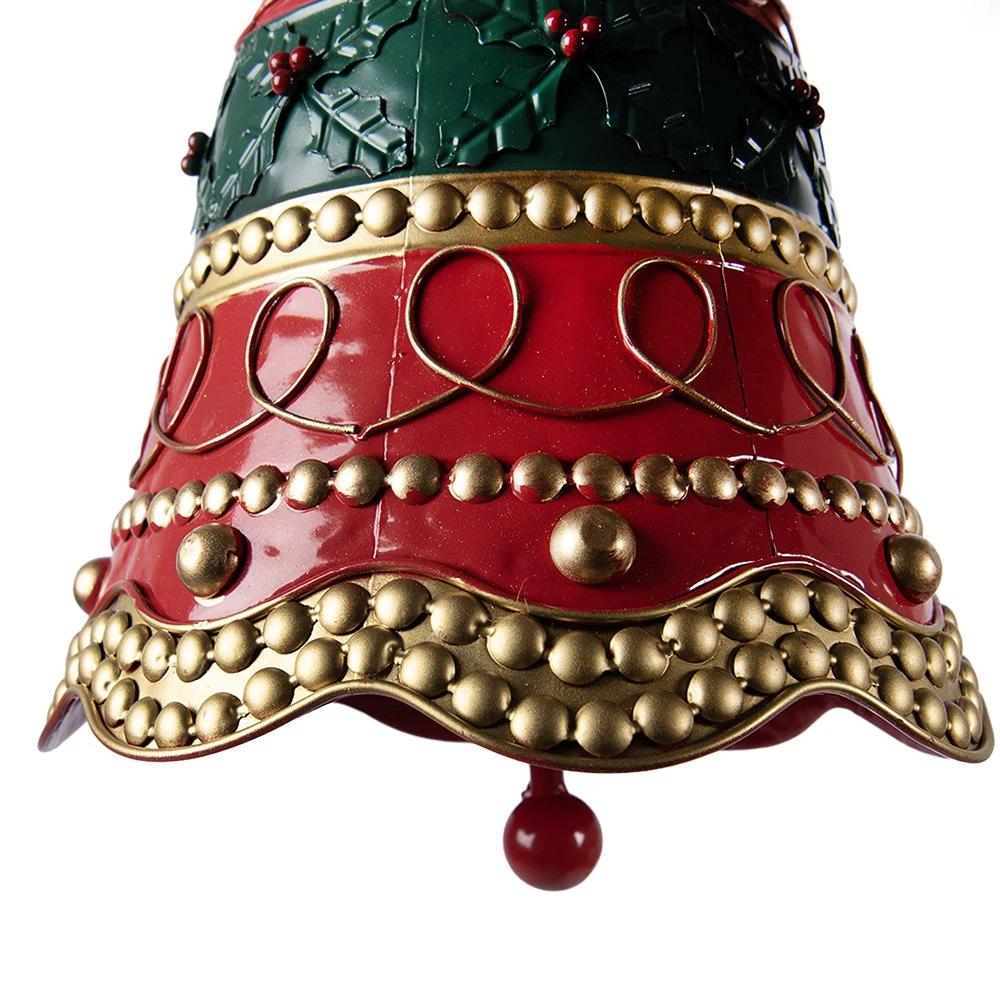 Weihnachtsdekoration Bild Glocke Ø 24x31 cm rotes Metall von Clayre & Eef.