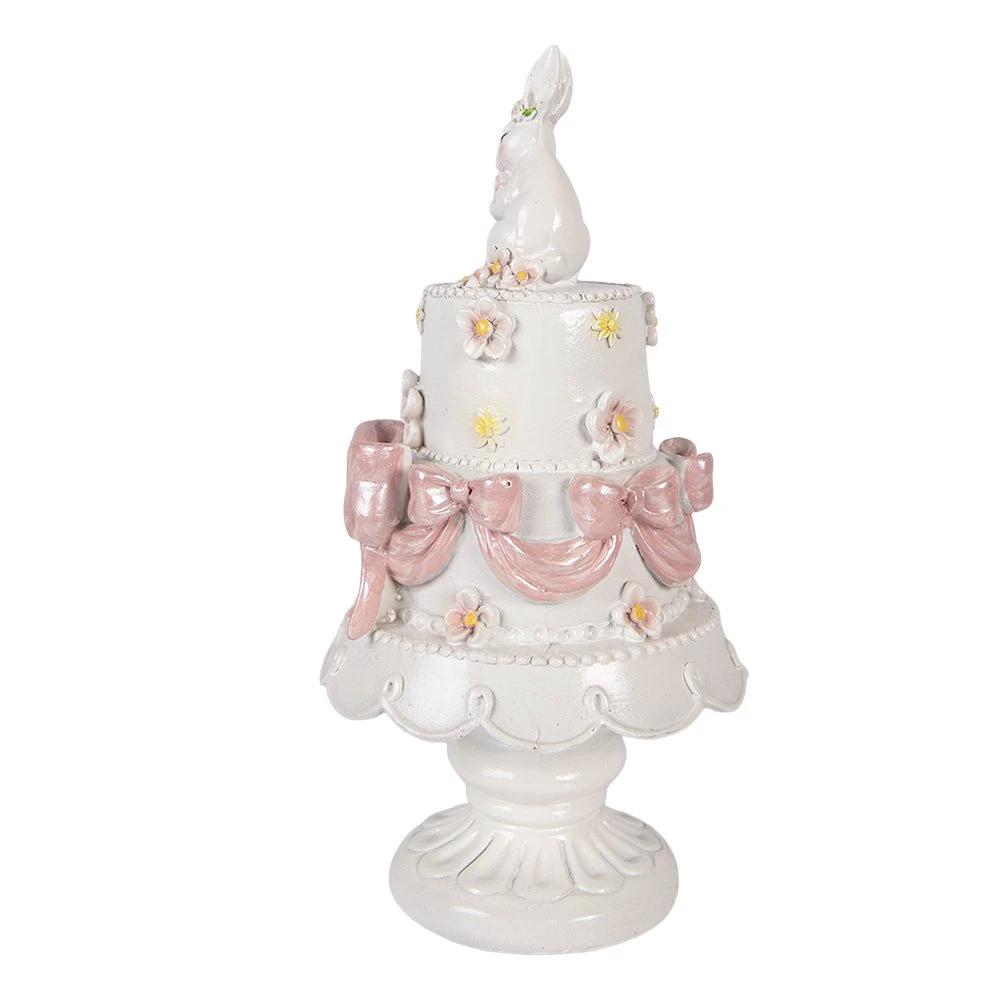 Decoration Image Cake Ø 15x29 cm White Plastic by Clayre & Eef.