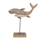 Decoration Statue Shark 37 cm Brown Wood by Clayre & Eef.