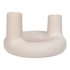Candle Holder - Ceramic, Beige - Ø13x8.5 cm by EMIRELLE