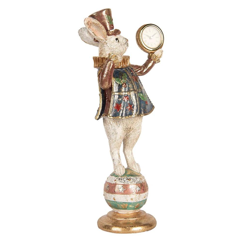 Decoration image rabbit 35 cm white gold -colored plastic by Clayre & Eef.