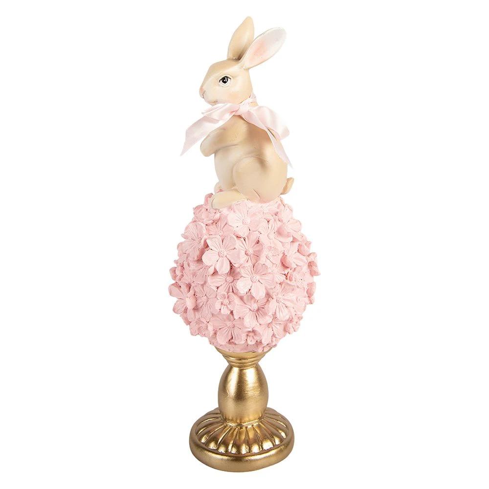 Decoration Statue Rabbit Ø 11x32 cm Beige Plastic by Clayre & Eef.
