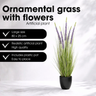 Artificial Plant Ornamental Grass Purple by Mica Decorations