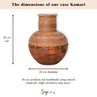Rattan Vase – Wooden Vase – Vase for Dried Flowers – Small Rattan Vase – Boho Decor Vase Made of Woven Rattan and Wood (Ø 22cm) KAMARI brown by Soeji