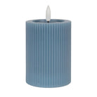 LED candle 8x13 cm blue wax by Clayre & Eef.