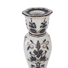 Candlestick Ø 15x28 cm White Blue Porcelain by Clayre & Eef.