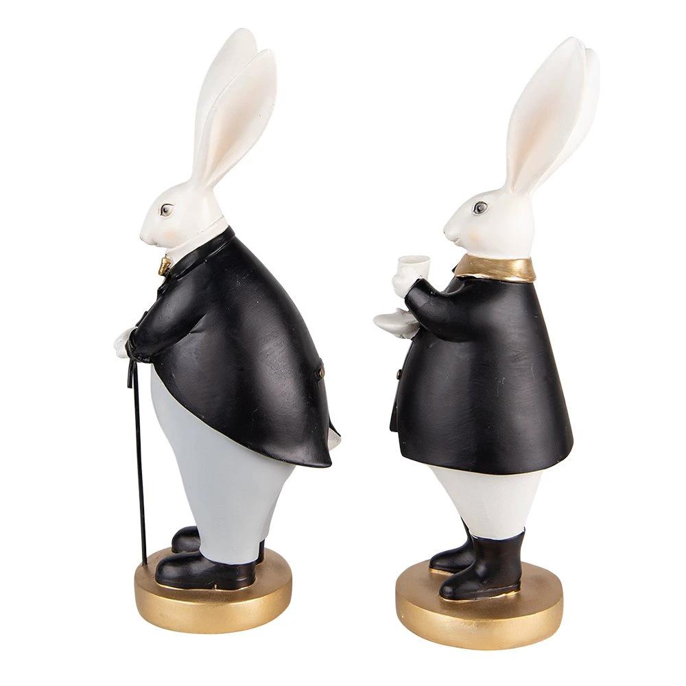 Decoration rabbits (set of 2) 13x11x34 / 13x11x34 cm by Clayre & Eef.