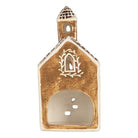 Tea light holder House 8x7x17 cm Brown Ceramic by Clayre & Eef.