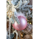Weihnachtskugel-Set mit 4 Stück Ø 10 cm rosa Glas-Christbaumschmuck von Clayre & Eef.
